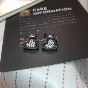 Genevive heart-shaped studs, brand new